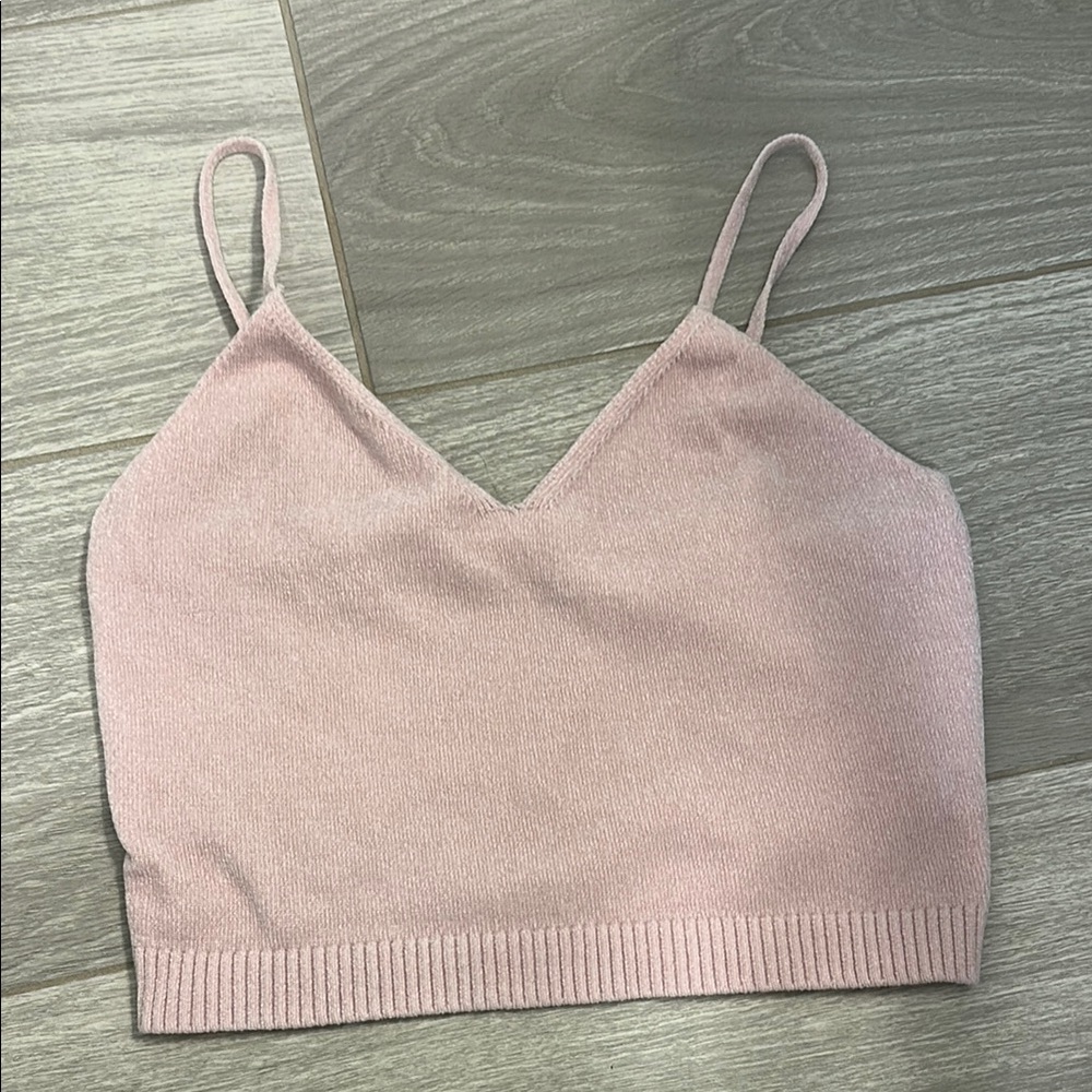 Garage Pink Ribbed Sleeveless Camisole